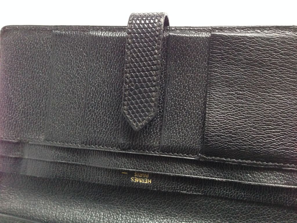 Hermes Bearn wallet black Lizard 3