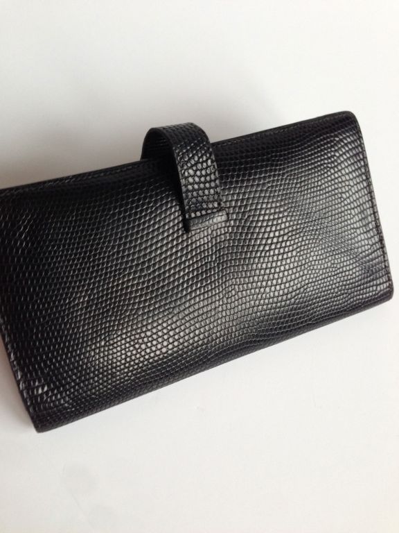 Hermes Bearn wallet black Lizard 5