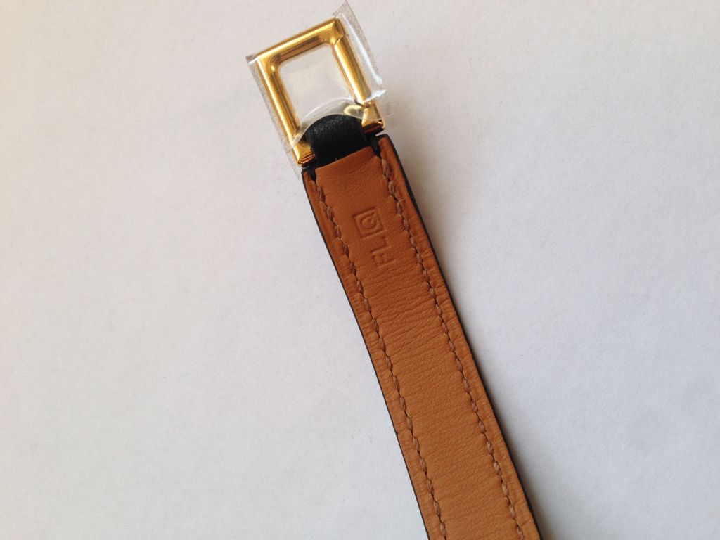Hermes Rivale bracelet black and gold plated For Sale 4