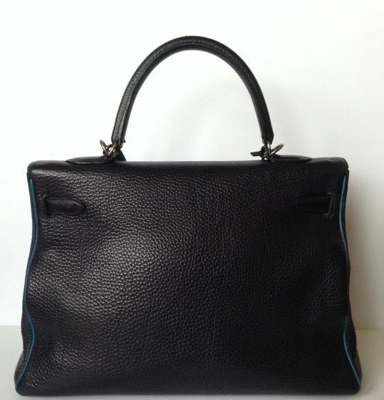 Hermès Kelly 35 Ostrich Bicolore 2 tones gold hardware