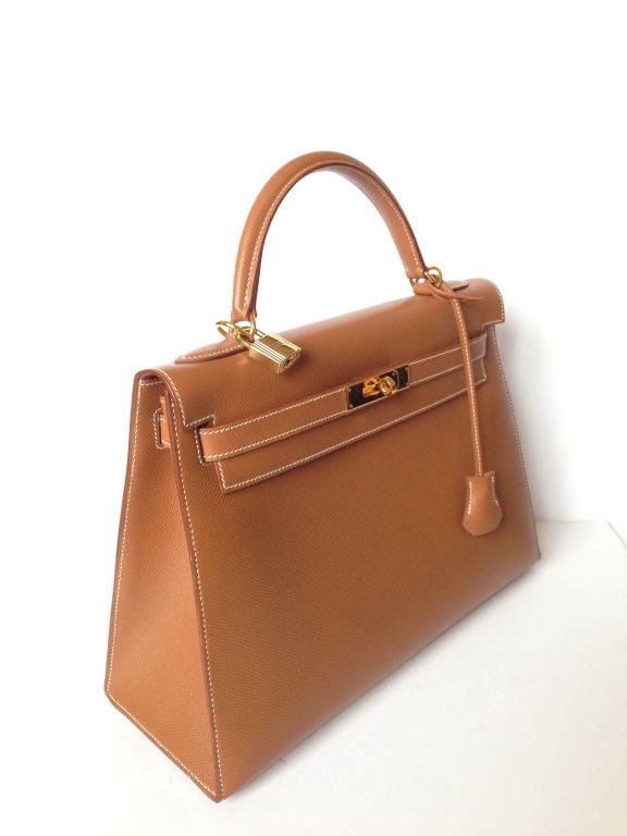 Herms Kelly 32 sellier Epsom Gold ghdw at 1stdibs  