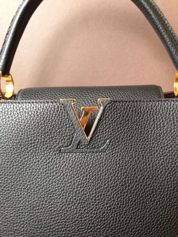 Louis Vuitton Capucine MM Black and gold hardware 4