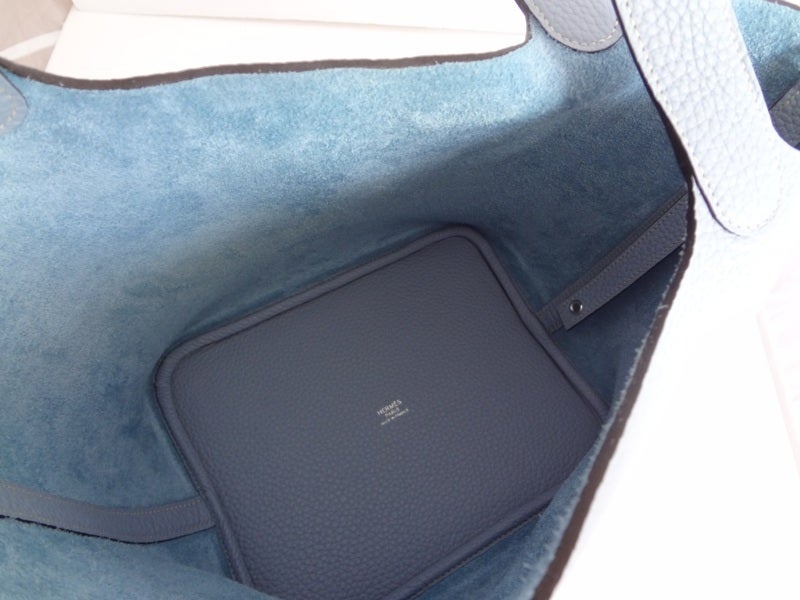 Hermes Picotin MM Bleu Lin. Taurillon Clemence 1