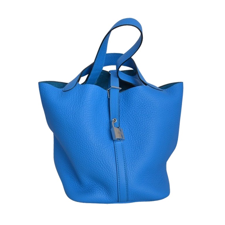 Hermes Picotin MM Blue Hydra