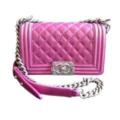 Chanel Boy Raspberry Lambskin Quilted
