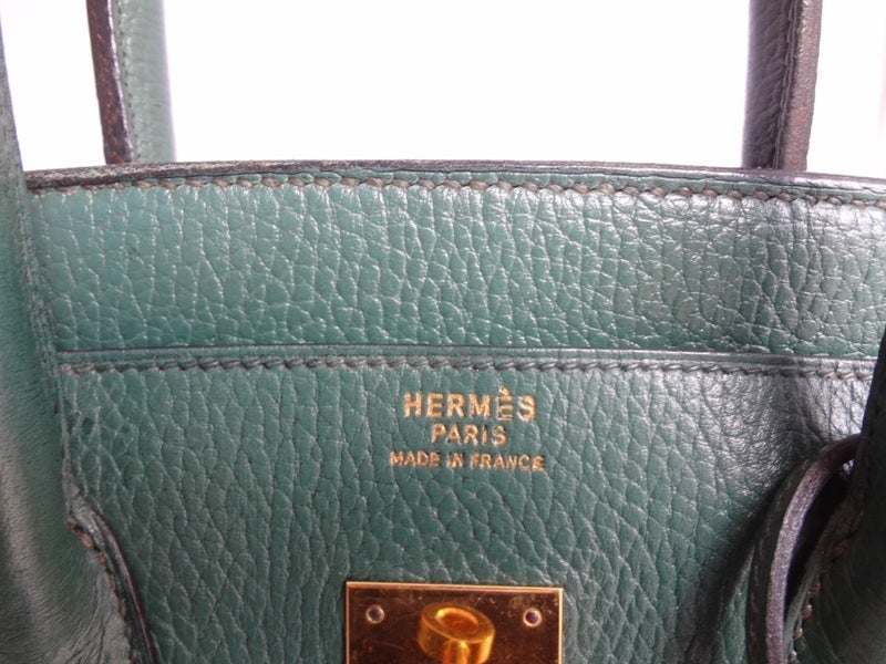Authentic Hermès Birkin 35 Vache Ardennes Vert Foret 3