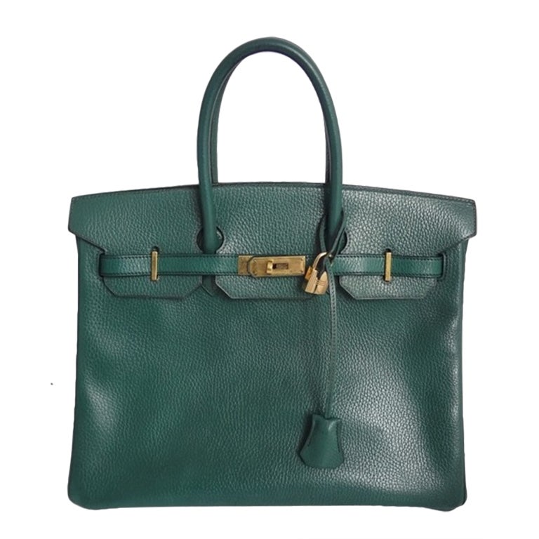 Authentic Hermès Birkin 35 Vache Ardennes Vert Foret