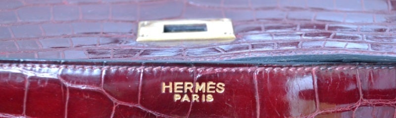 Hermes Kelly 35 Rouge H Crocodile Porosus with gold hardware 6