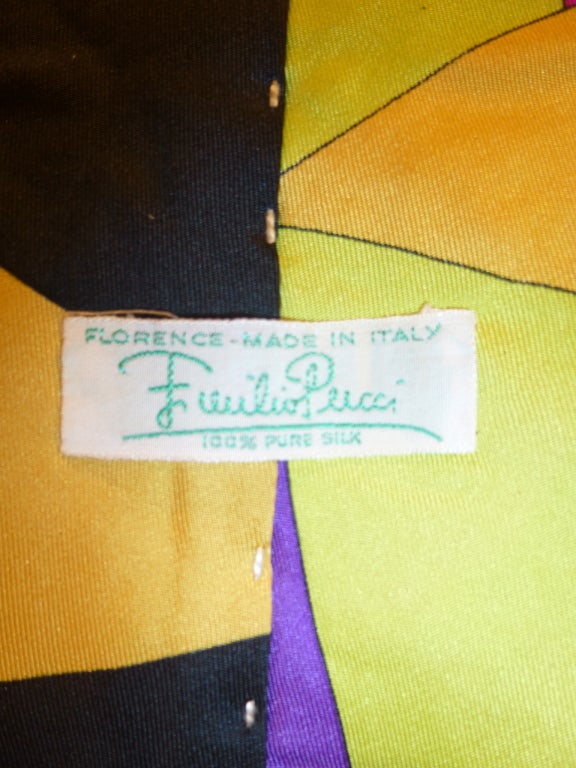 Classic Vintage 1960s Emilio Pucci Silk Mens Necktie For Sale 1