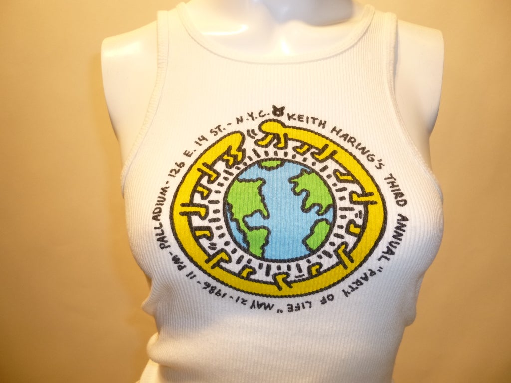 Unworn Iconic Keith Haring Tank and Boxer Shorts Set commemorating his third annual 