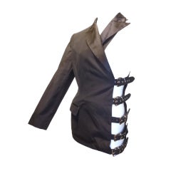 Vintage Jean Paul Gaultier 80s Bondage-Inspired Tuxedo Jacket