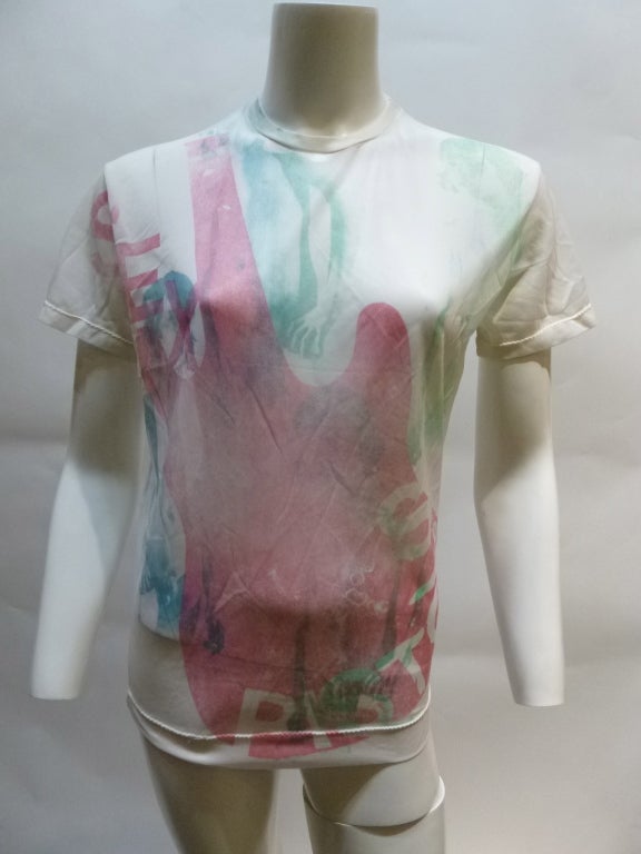 SEX was the very influential shop open from 1974 and 1976 in Kings Road London where Vivienne Westwood and Malcolm McLaren created confrontational clothing later used as the basis of the clothing identifying the British Punk movement. This shirt