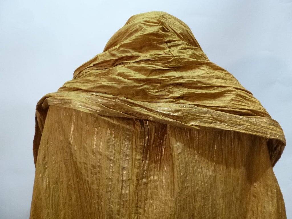 Amazing Vintage 1983 Romeo Gigli Pleated Silk Hooded Cape/Jacket For Sale 5