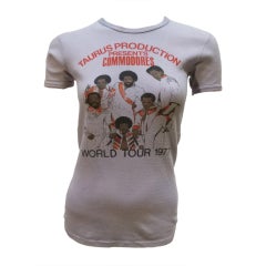 Vintage 1970s Commodores World Tour 1977 Tee Shirt