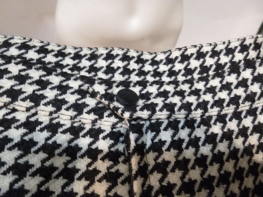 Sharp Thierry Mugler Wool Houndstooth Skirt Suit 1980s Vintage For Sale 5