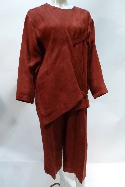Vintage 1980s Issey Miyake Unisex 2-Piece Pantsuit