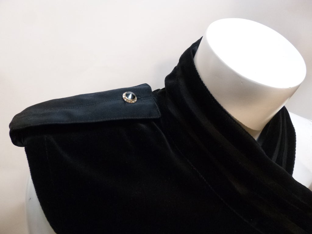 Vintage Versace Sleeveless Black Velvet Column Dress For Sale 1