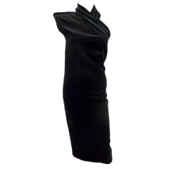 Vintage Versace Sleeveless Black Velvet Column Dress