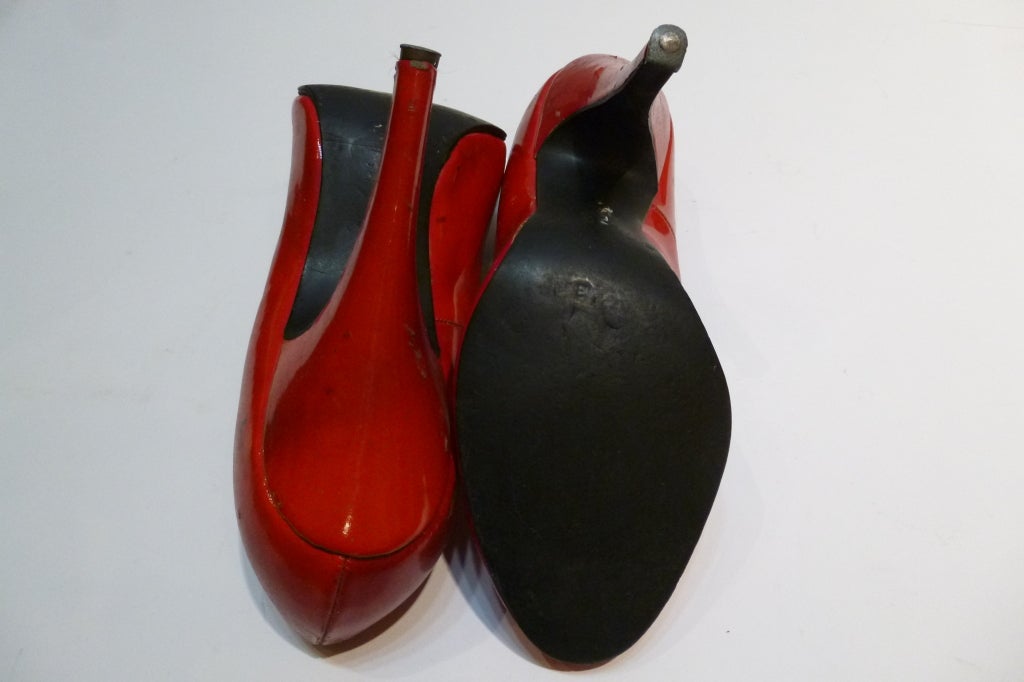 Women's Vintage 1970s Vivienne Westwood SEX Red Patent Leather Pumps For Sale