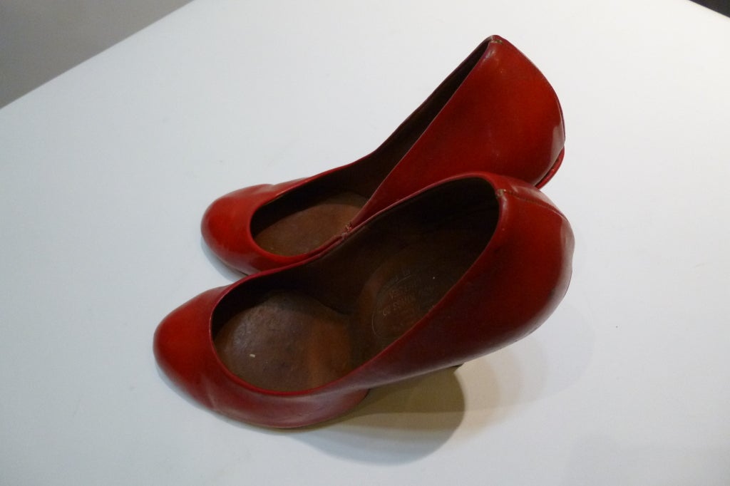 Vintage 1970s Vivienne Westwood SEX Red Patent Leather Pumps For Sale 3