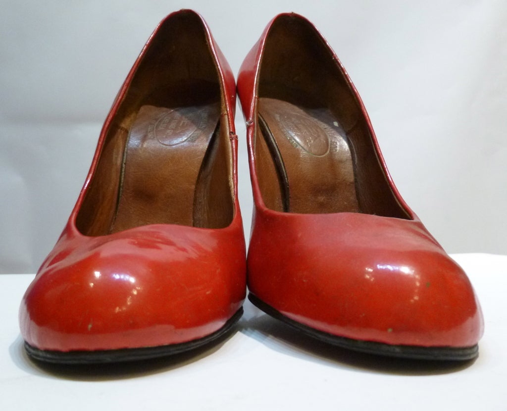 Vintage 1970s Vivienne Westwood SEX Red Patent Leather Pumps For Sale 4
