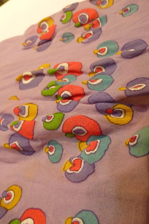 Women's 1960s Vintage Peter Max Floral Print Tights Hosiery For Sale