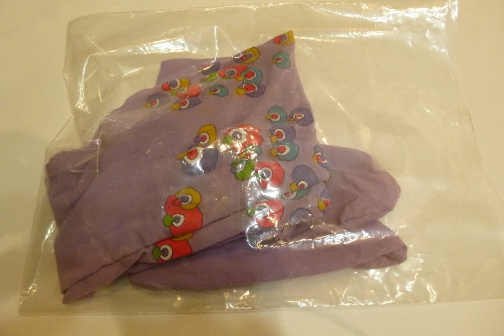 1960s Vintage Peter Max Floral Print Tights Hosiery For Sale 2