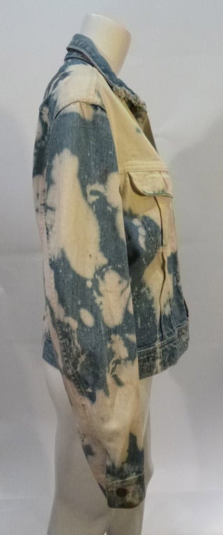 Vintage 1960s Lee Denim Jacket with 1980s Heavy Metal Graffiti For Sale 2