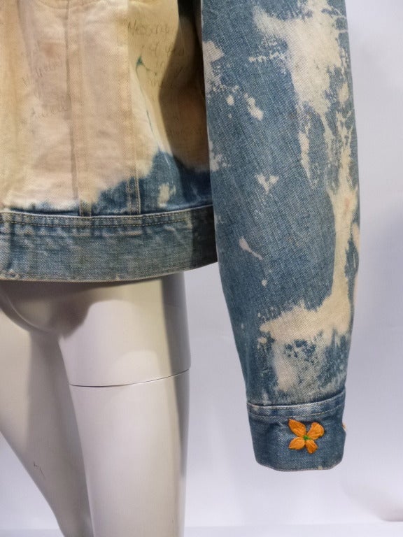 Vintage 1960s Lee Denim Jacket with 1980s Heavy Metal Graffiti For Sale 3