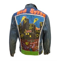 Vintage 1970s Levis Customized Denim Jacket Hand-Painted Graffiti
