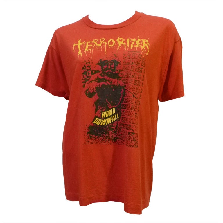 Vintage 1989 Terrorizer World Downfall Tee Shirt Metal For Sale
