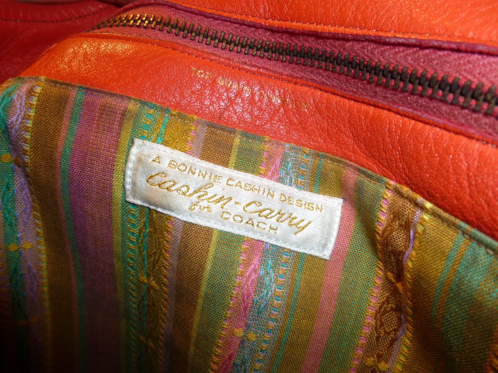 Vintage Mid-60s Bonnie Cashin Coach Leather Handbag Cashin Carry For Sale 2