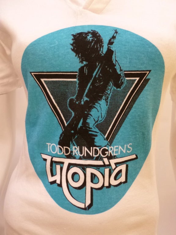 Vintage 1970s Todd Rundgren's Utopia Collared Tee Shirt For Sale at 1stDibs