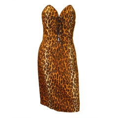 1980s Vintage Patrick Kelly Leopard Print Dress