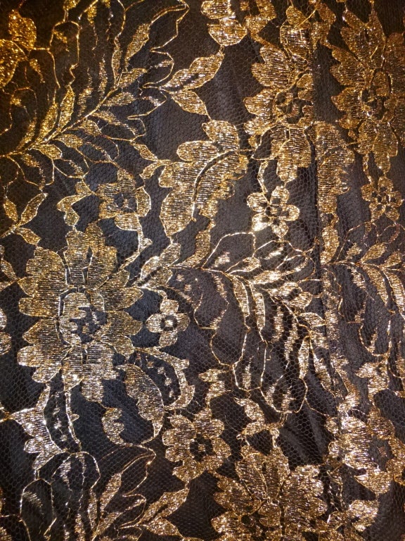 Stunning Thea Porter Couture 1970s A-Line Bronze Lace Skirt For Sale 2