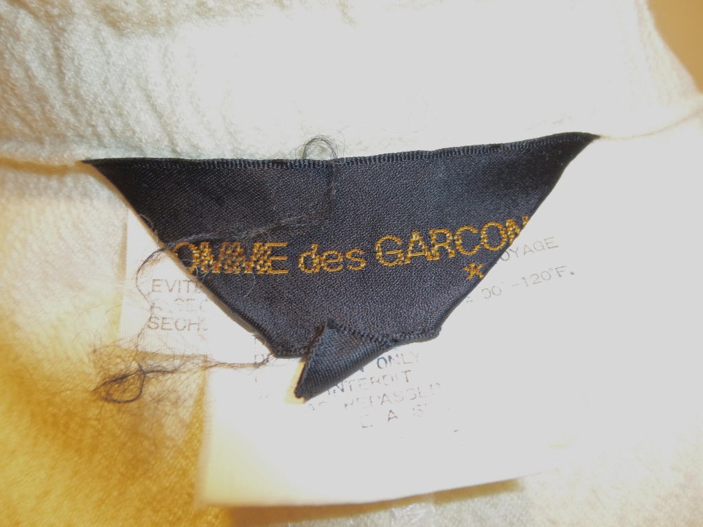Unique Comme Des Garcons Buttoned Creme Top For Sale 4