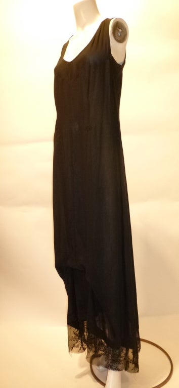 Beautiful Abstract Ann Demeulemeester Silk and Rayon Maxi Dress For Sale 4