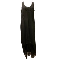 Retro Beautiful Abstract Ann Demeulemeester Silk and Rayon Maxi Dress
