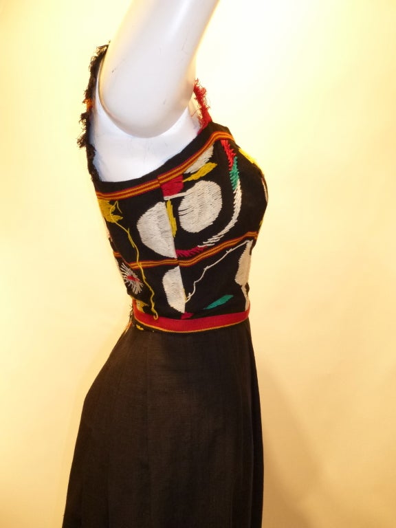 Tina Leser Original Embroidered Dress For Sale 1