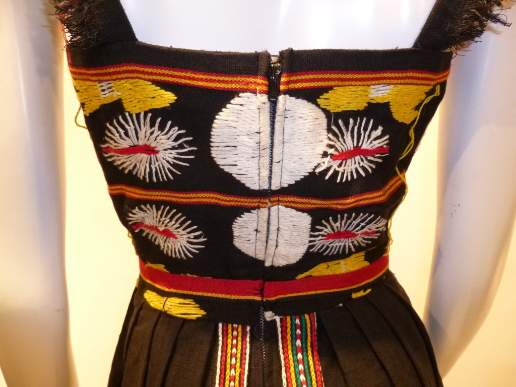 Tina Leser Original Embroidered Dress For Sale 4
