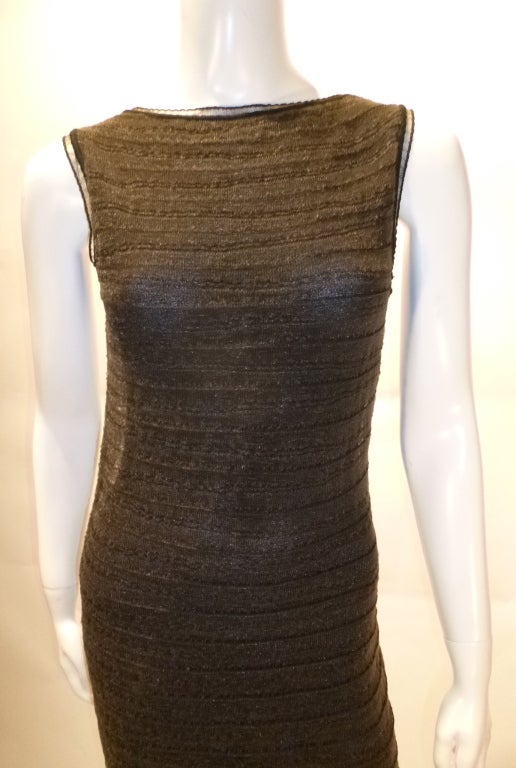 Gianni Versace Vintage 1990s Black Synthetic Fiber Column Dress