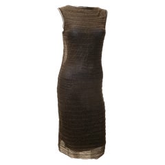 Gianni Versace Vintage 1990s Black Synthetic Fiber Column Dress