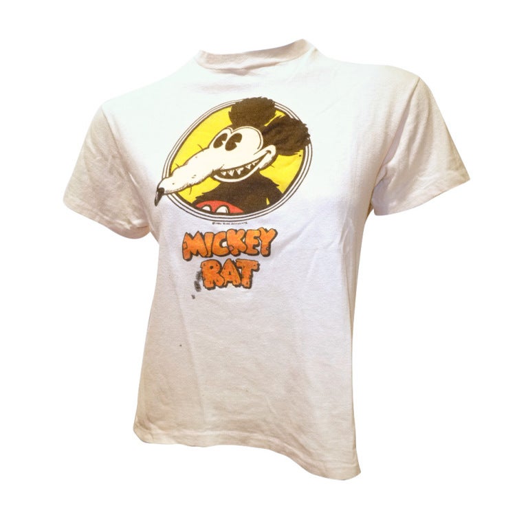 Vintage 1980s Robert Robt Armstrong Mickey Rat Tee Shirt For Sale