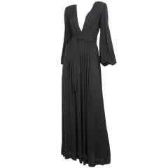Black Jersey Gown / YSL-1085