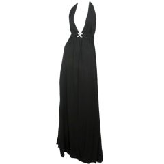 Black Jersey Gown / YSL-1015