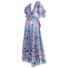 Vintage 2pc. Comic Print Gown / YSL-1090