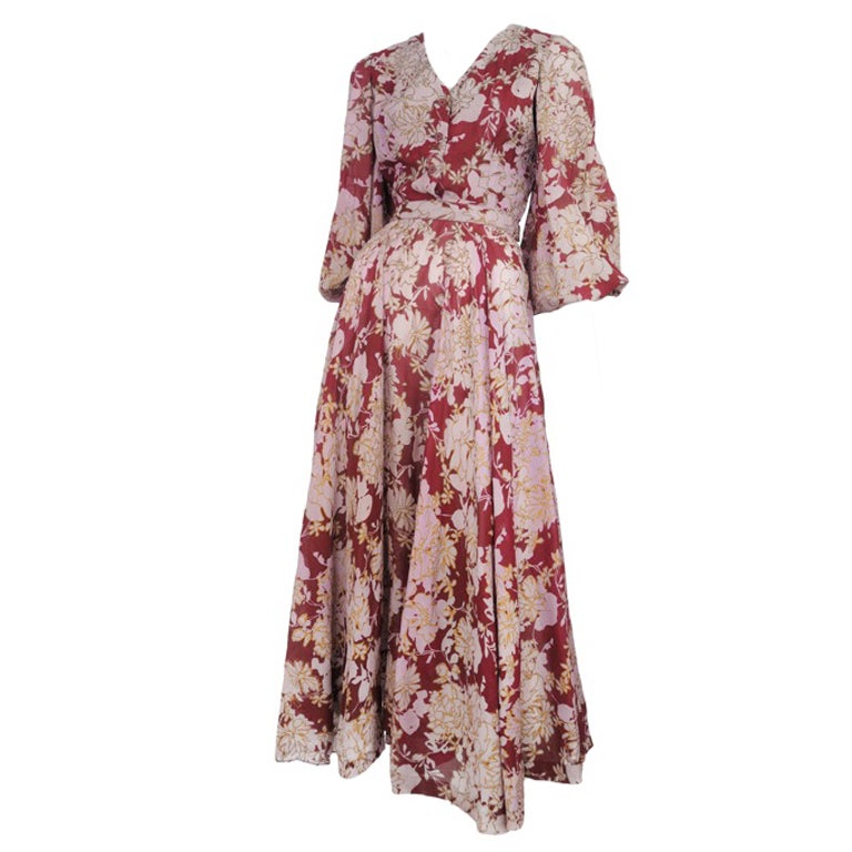 printed silk gown design