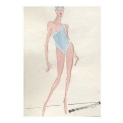 Joe Eula for Halston Fashion Drawing