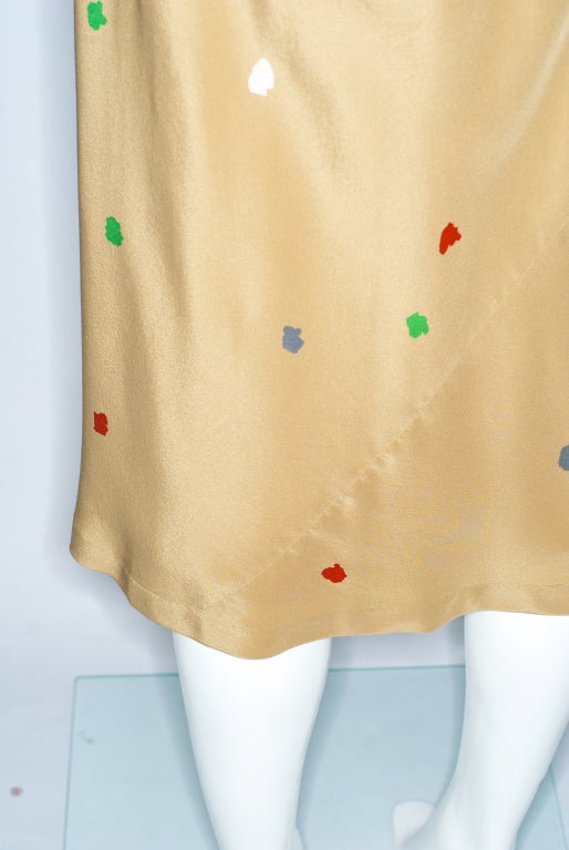 Summer 1977 Halston Silk Dot Print Dress with Kimono Sleeves. For Sale 2