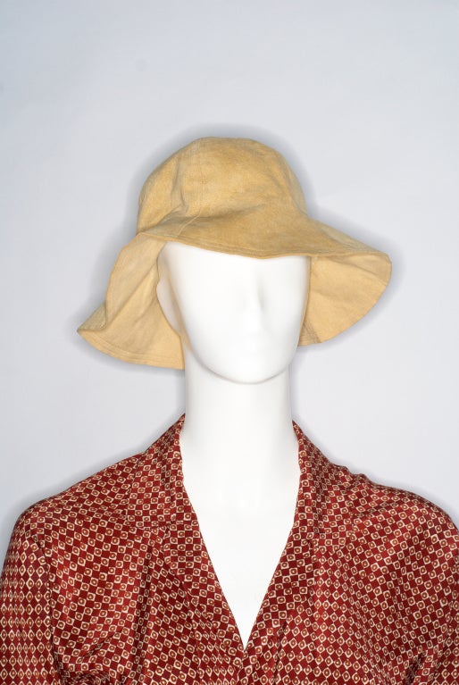 A similar Halston ultrasuede hat was featured on the cover of Newsweek magazine in 1972.  Worn by Karen Bjornson.

Halston is practically synonomous with ultrasuede. Halston first saw the fabric on the Japanese designer Issey Miyake who was